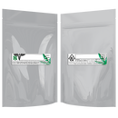 1 Ounce Gloss White & Gloss White Mylar Bags + Labels - (100 qty.) - Dragon Chewer