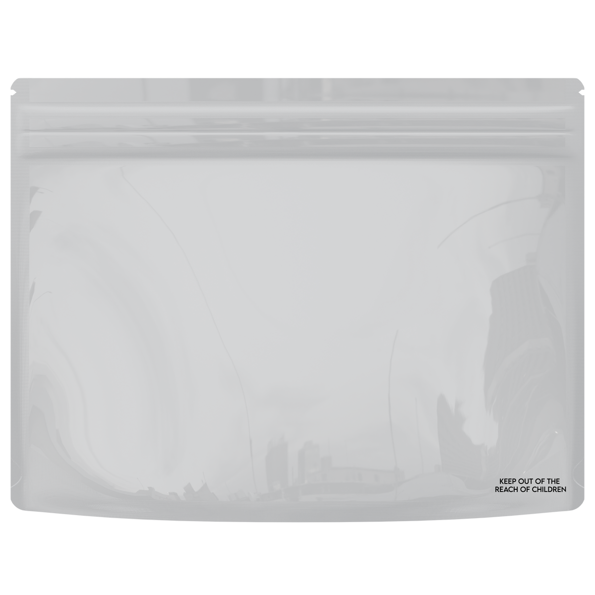 Large 12 x 9 CR Exit Bags Gloss White Opaque Mylar Bags - Child Resistant - NSFK Print (800 qty.)