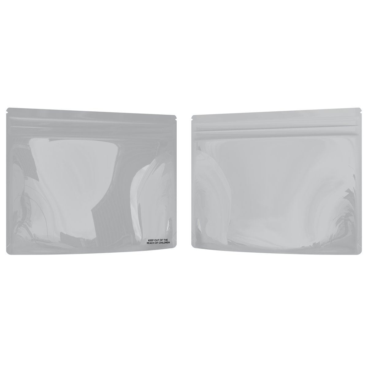 Large 12 x 9 CR Exit Bags Gloss White Opaque Mylar Bags - Child Resistant - NSFK Print (800 qty.)