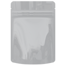 1/8th Ounce 3.5g CR Exit Bags Gloss White Opaque Mylar Bags - Tear Notch Mylar Bags - Child Resistant - (1,000 qty.) - Dragon Chewer