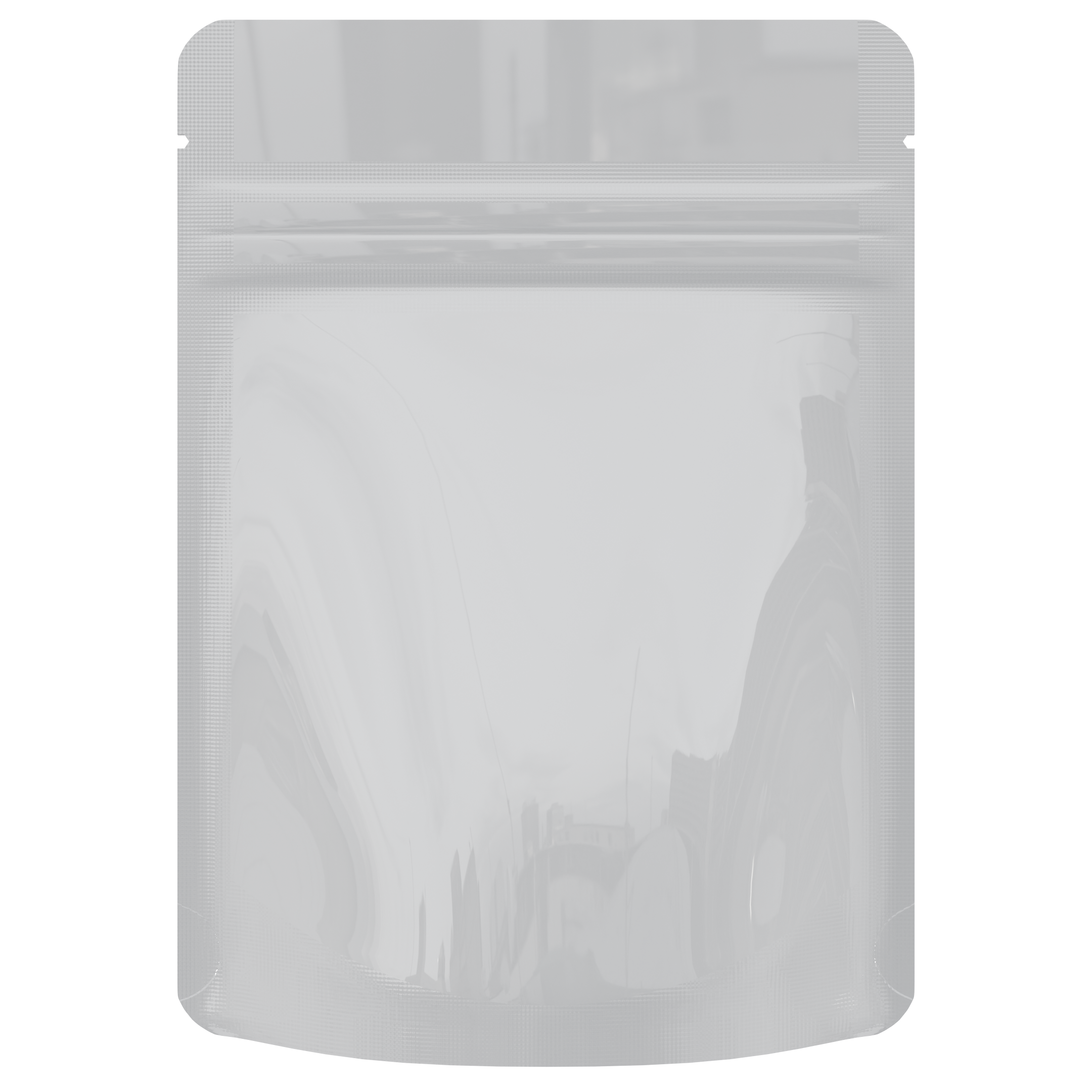 1/8th Ounce 3.5g CR Exit Bags Gloss White Opaque Mylar Bags - Tear Notch Mylar Bags - Child Resistant - (1,000 qty.) - Dragon Chewer