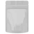 1/8th Ounce 3.5g CR Exit Bags Gloss White Opaque Mylar Bags - Tear Notch Mylar Bags - Child Resistant - (1,000 qty.) - Dragon Chewer