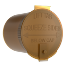 Gold 6 dram latch top pop top child resistant container bottle vial 8 4 dr wholesale packaging smell proof supplies dragon chewer template die diagram size bulk 1 gram 1g CR squeeze top airtight highlock HL nearby near me vial bottle sizes cap small