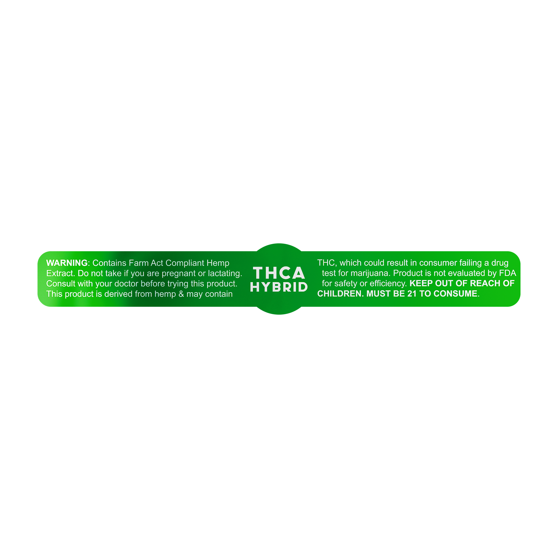 Green Metallic THCA Tamper Evident Universal Marijuana Strain Labels - Hybrid (1,000 qty.)