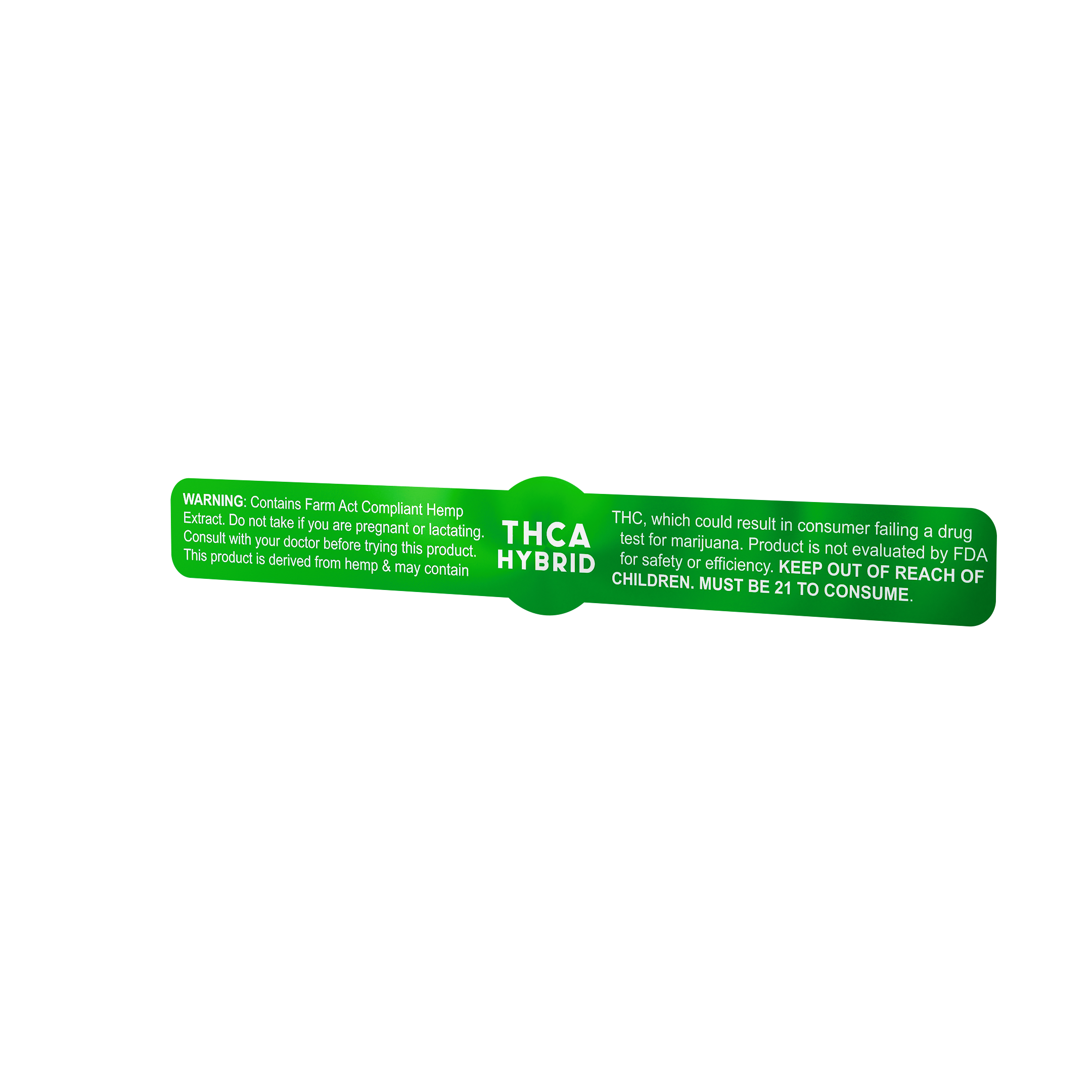 Green Metallic THCA Tamper Evident Universal Marijuana Strain Labels - Hybrid (1,000 qty.)