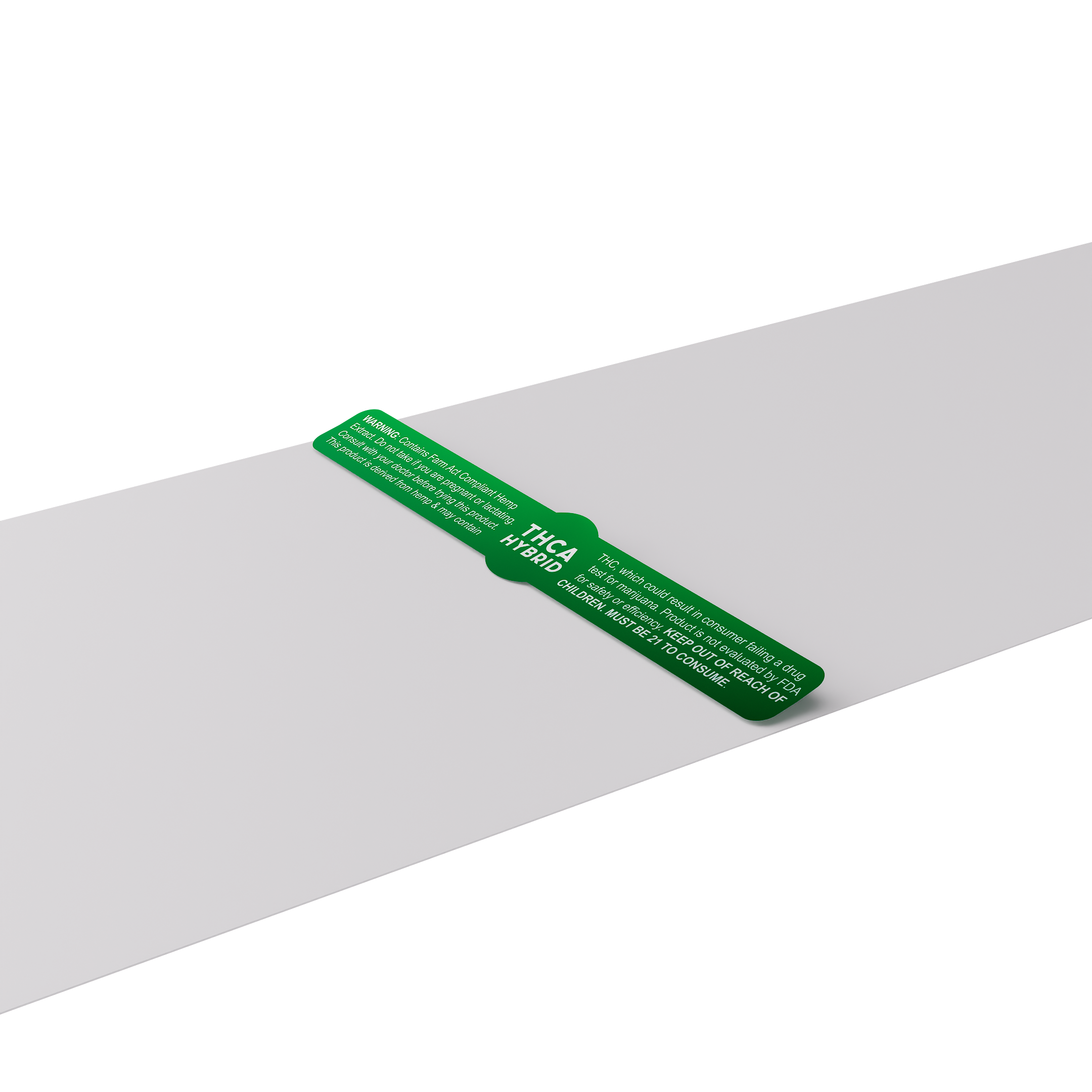 Green Metallic THCA Tamper Evident Universal Marijuana Strain Labels - Hybrid (1,000 qty.)