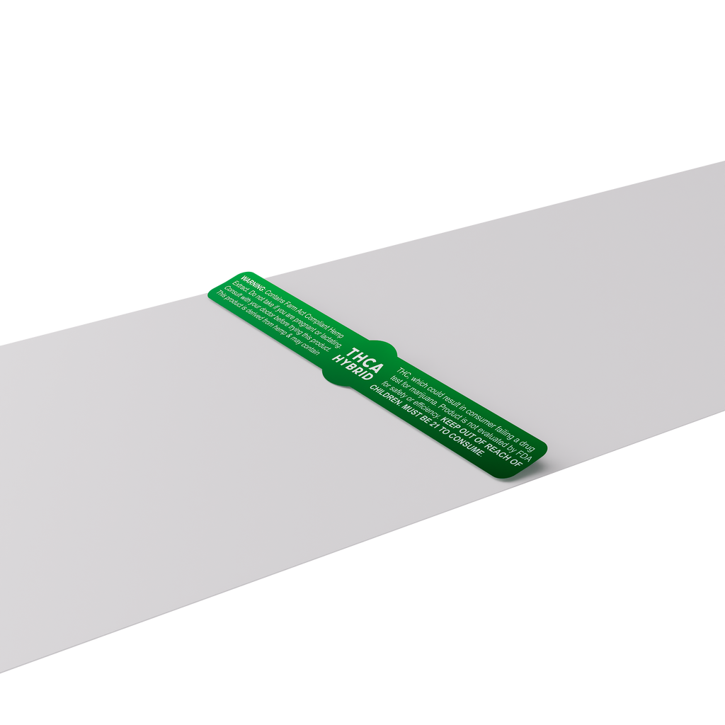 Thca Labels Green Metallic THCA Tamper Evident Universal Marijuana Strain Labels
