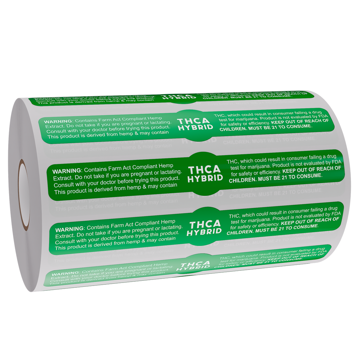 Green THCA Tamper Evident Universal Marijuana Strain Labels - Hybrid (1,000 qty.)