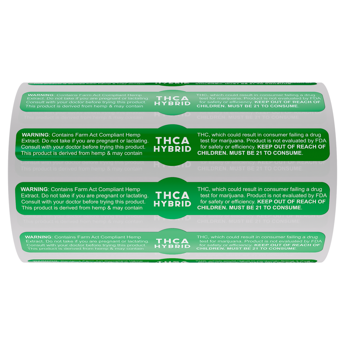 Green THCA Tamper Evident Universal Marijuana Strain Labels - Hybrid (1,000 qty.)