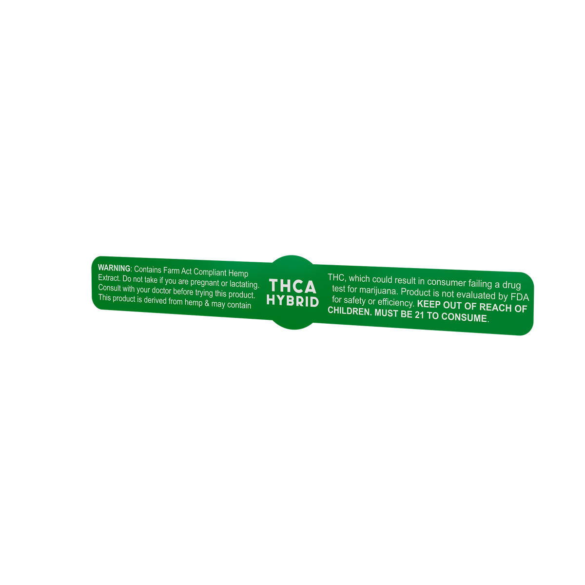 Green THCA Tamper Evident Universal Marijuana Strain Labels - Hybrid (1,000 qty.)