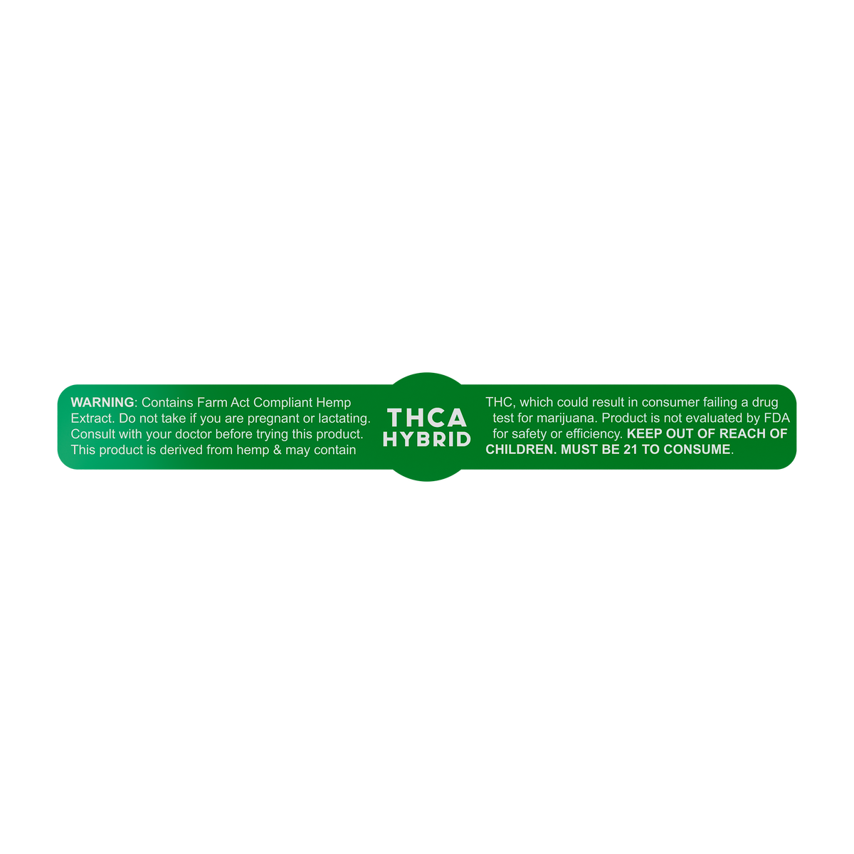 Green THCA Tamper Evident Universal Marijuana Strain Labels - Hybrid (1,000 qty.)