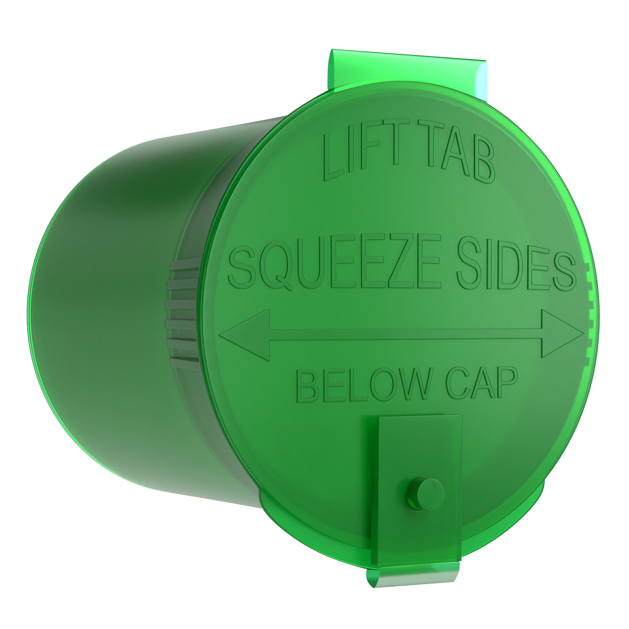 6 Dram Green Child Resistant Latch Top Pop Top Bottles (300 qty.)