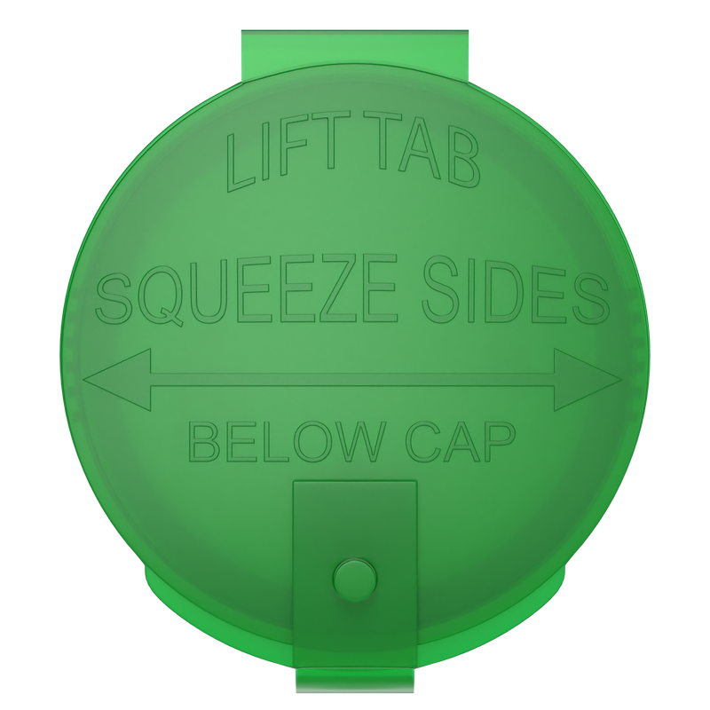 Green 6 dram latch top pop top child resistant container bottle vial 8 4 dr wholesale packaging smell proof supplies dragon chewer template die diagram size bulk 1 gram 1g CR squeeze top airtight highlock HL nearby near me vial bottle sizes cap empty BPA free pill lids small 