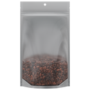 Gloss Black Vista Clear Translucent Transparent Dragon Chewer 14g gram 1/2 ounce smell proof mylar bags by HIGHLOCK. Best thick wholesale bulk dispensary custom child resistant packaging 420 barrier bags tamper evident resealable large food storage baggies 5x8x2 Hang Hole