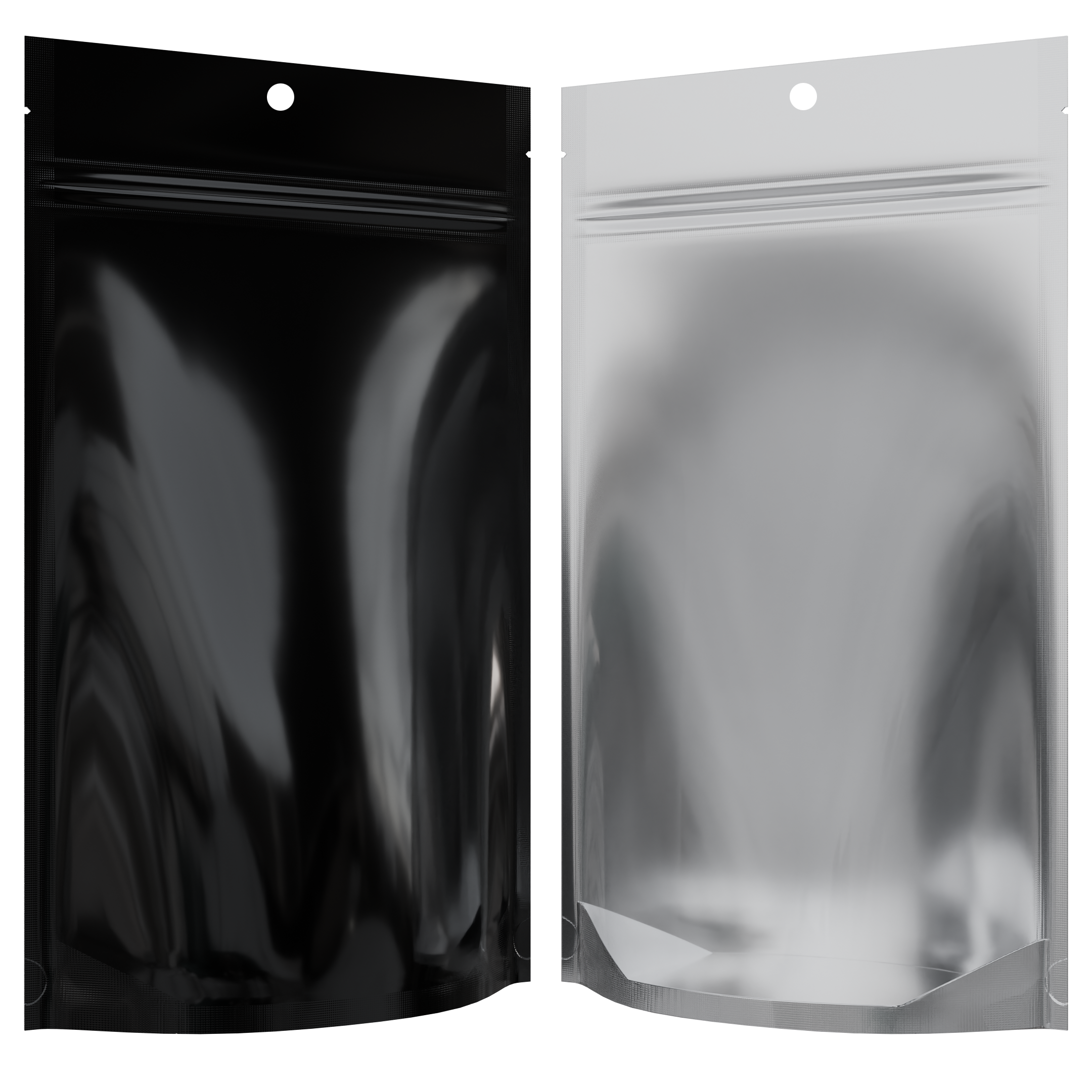 Gloss Black Vista Clear Translucent Transparent Dragon Chewer 14g gram 1/2 ounce smell proof mylar bags by HIGHLOCK. Best thick wholesale bulk dispensary custom child resistant packaging 420 barrier bags tamper evident resealable large food storage near me nearby 5x8x2