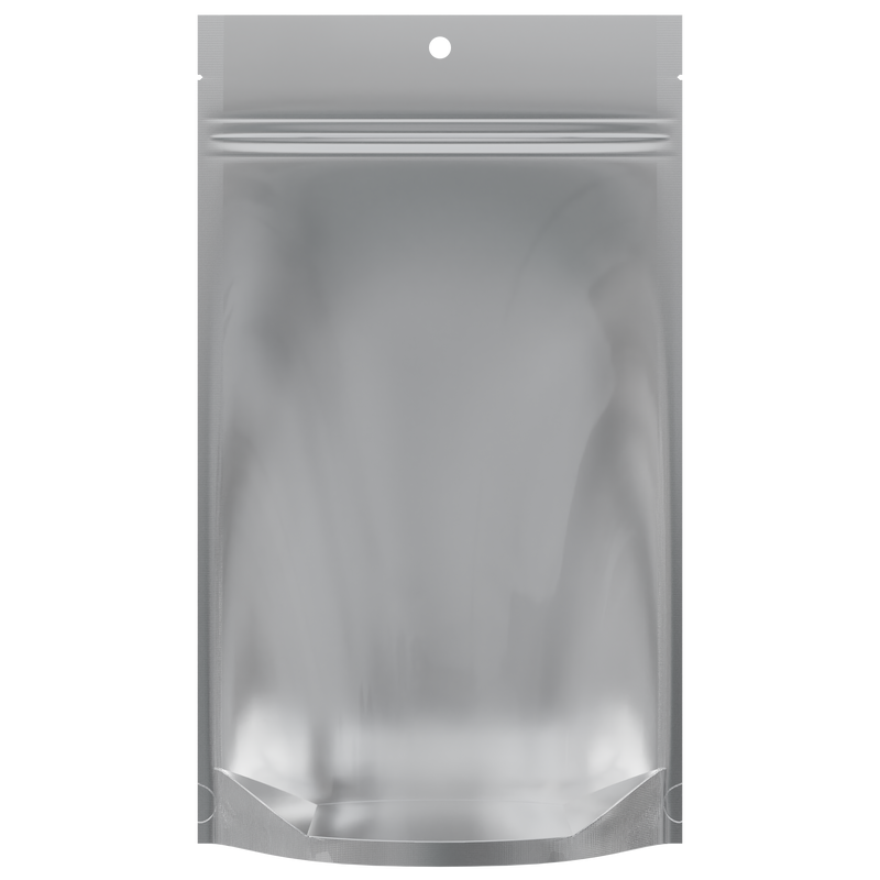 Gloss Black Vista Clear Dragon Chewer 14g half .5 ounce smell proof mylar bags by HIGHLOCK. Best thick wholesale bulk dispensary custom child resistant packaging 420 barrier bags tamper evident resealable large food storage heat sealable tear notches 5x8x2 Hang Hole