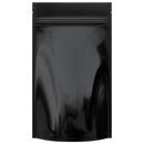 Gloss Black Opaque Dragon Chewer 14g gram 1/2 ounce smell proof mylar bags by HIGHLOCK. Best thick wholesale bulk dispensary custom child resistant packaging 420 barrier bags tamper evident resealable large food storage baggies 5x8x2 50 bulk pack