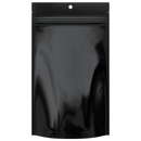 Gloss Black Opaque Dragon Chewer 14g half ounce smell proof mylar bags by HIGHLOCK. Best thick wholesale bulk dispensary custom child resistant packaging 420 barrier bags tamper evident resealable large food storage heat sealable 5x8x2 50 bulk pack hang hole