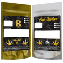 gloss gold clear vista translucent transparent Dragon Chewer 14g gram 1/2 ounce smell proof mylar bags by HIGHLOCK. Custom labels stickers designer rx 100 pack. Best thick wholesale bulk dispensary custom child resistant packaging 420 barrier bags tamper evident resealable large food storage 5x8x2