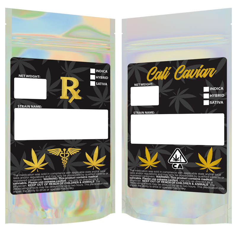 gloss holographic clear vista translucent transparent Dragon Chewer 14g gram 1/2 ounce smell proof mylar bags by HIGHLOCK. Custom labels stickers designer rx 100 pack. Best thick wholesale bulk dispensary custom child resistant packaging 420 barrier bags tamper evident resealable large food storage 5x8x2