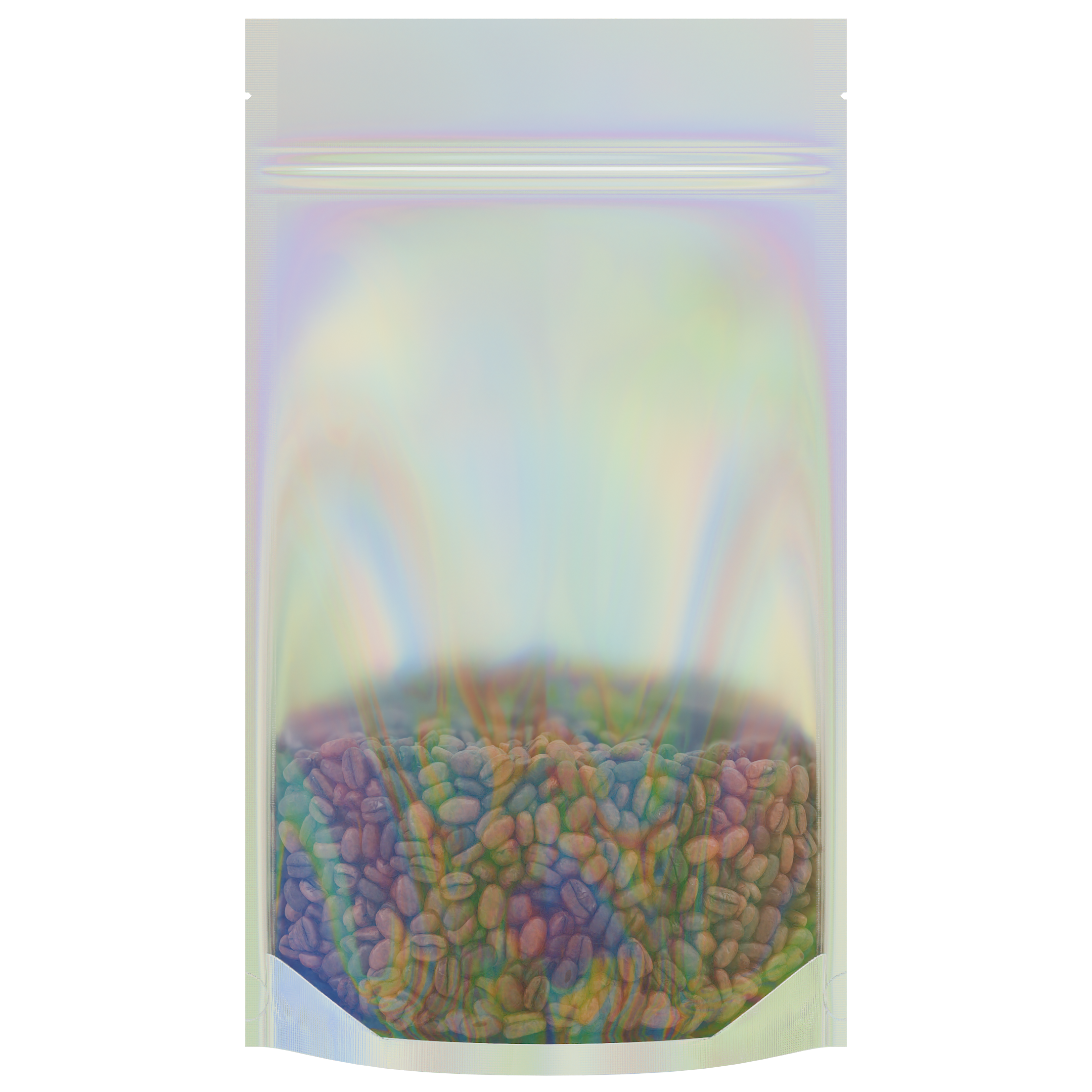 Gloss Holographic Vista Clear Translucent Transparent Dragon Chewer 14g gram 1/2 ounce smell proof mylar bags by HIGHLOCK. Best thick wholesale bulk dispensary custom child resistant packaging 420 barrier bags tamper evident resealable large food storage baggies 5x8x2 50 bulk pack