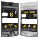 gloss silver foil metal clear vista translucent transparent Dragon Chewer 14g gram 1/2 ounce smell proof mylar bags by HIGHLOCK. Custom labels stickers designer rx 100 pack. Best thick wholesale bulk dispensary custom child resistant packaging 420 barrier bags tamper evident resealable large food storage 5x8x2