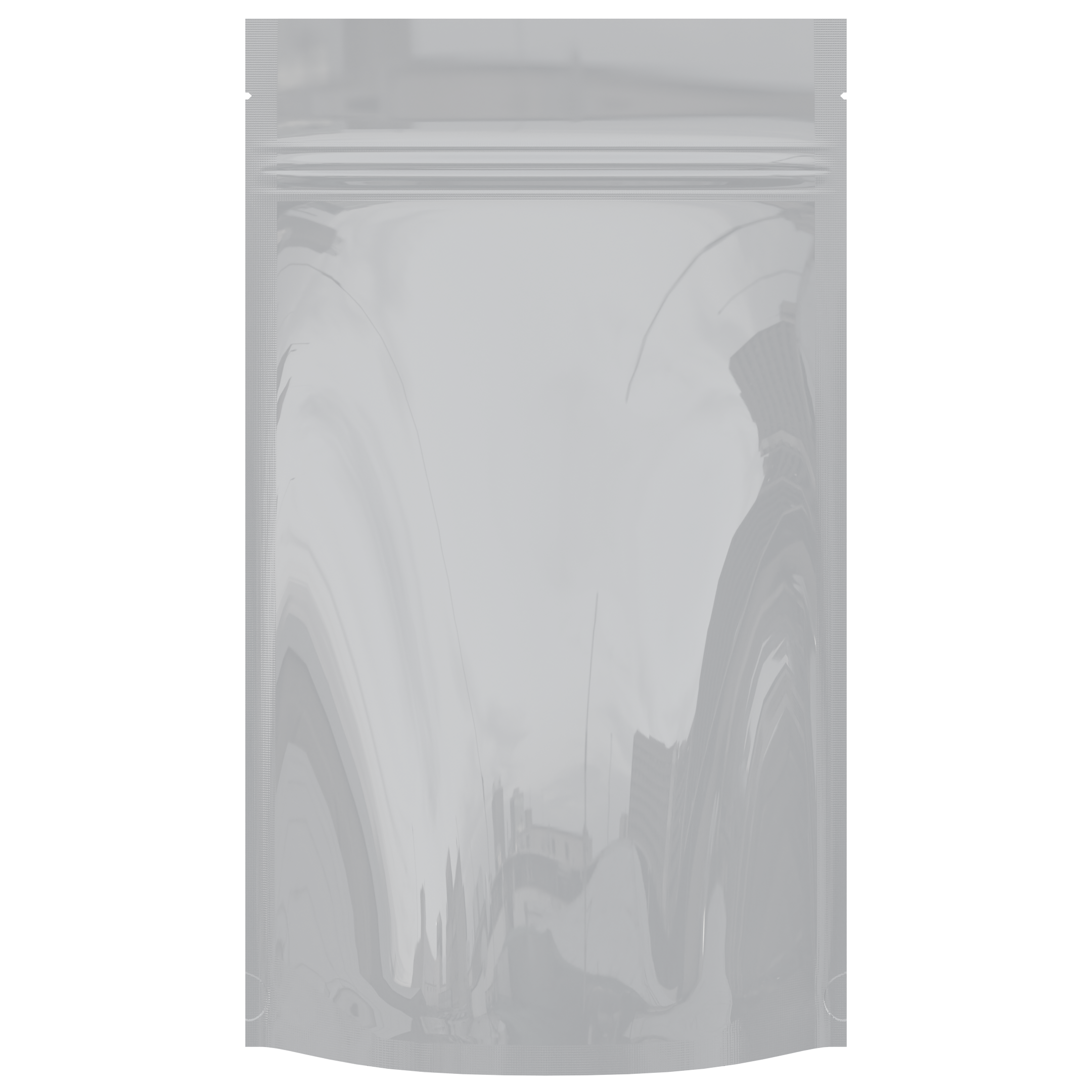 Gloss White Vista Clear Dragon Chewer 14g half ounce smell proof mylar bags by HIGHLOCK. Best thick wholesale bulk dispensary custom child resistant packaging 420 barrier bags tamper evident resealable large food storage heat sealable 5x8x2 50 bulk pack