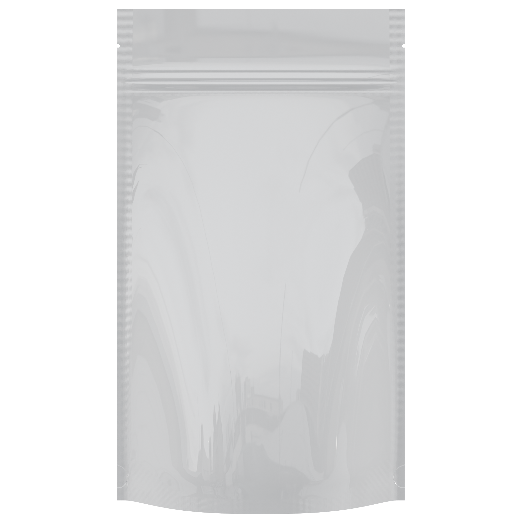 Gloss White Opaque Dragon Chewer 14g half ounce smell proof mylar bags by HIGHLOCK. Best thick wholesale bulk dispensary custom child resistant packaging 420 barrier bags tamper evident resealable large food storage heat sealable 5x8x2