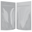 Gloss White Opaque Dragon Chewer 14g gram 1/2 ounce smell proof mylar bags by HIGHLOCK. Best thick wholesale bulk dispensary custom child resistant packaging 420 barrier bags tamper evident resealable large food storage near me nearby 5x8x2