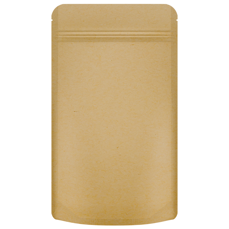 Kraft Paper Opaque Dragon Chewer 14g gram 1/2 ounce smell proof mylar bags by HIGHLOCK. Best thick wholesale bulk dispensary custom child resistant packaging 420 barrier bags tamper evident resealable large food storage baggies 5x8x2 50 bulk pack