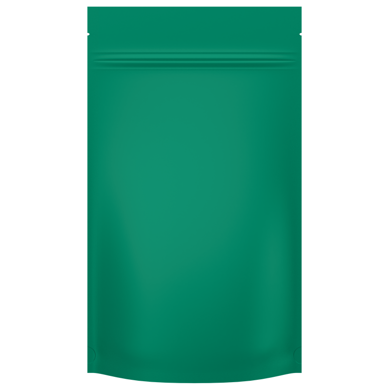 Matte Mint Green Opaque Dragon Chewer 14g half ounce smell proof mylar bags by HIGHLOCK. Best thick wholesale bulk dispensary custom child resistant packaging 420 barrier bags tamper evident resealable large food storage heat sealable 5x8x2 50 bulk pack