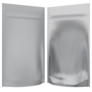 Matte White Vista Clear Translucent Transparent Dragon Chewer 14g gram 1/2 ounce smell proof mylar bags by HIGHLOCK. Best thick wholesale bulk dispensary custom child resistant packaging 420 barrier bags tamper evident resealable large food storage near me nearby 5x8x2