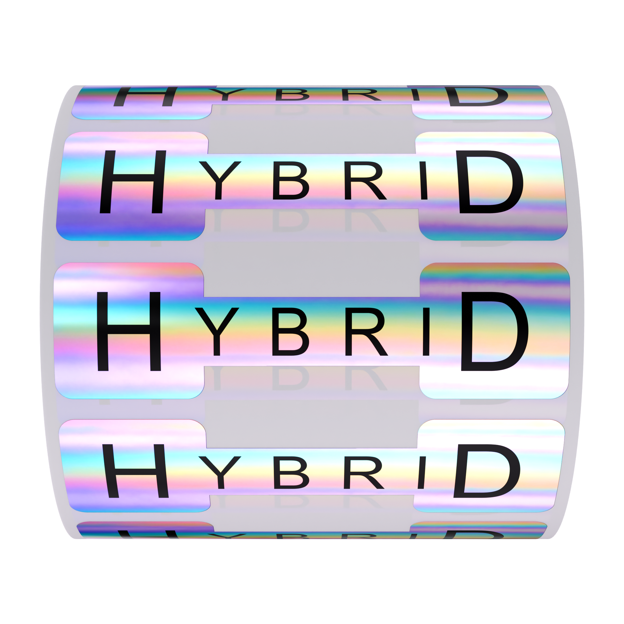 Holographic Silver Tamper Evident Universal Marijuana Strain Labels - Hybrid (1,000 qty.)