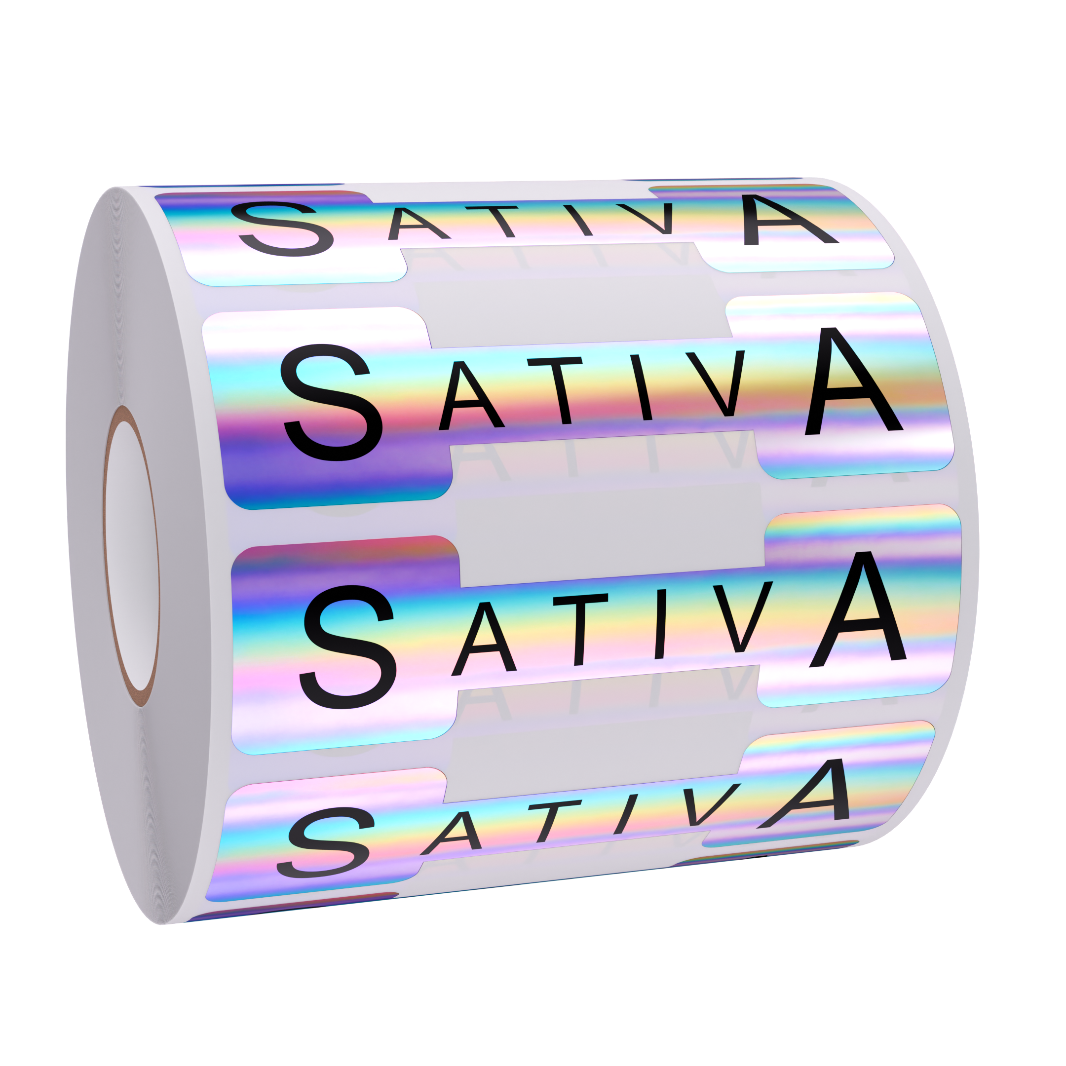Holographic Silver Tamper Evident Universal Marijuana Strain Labels - Sativa (1,000 qty.)