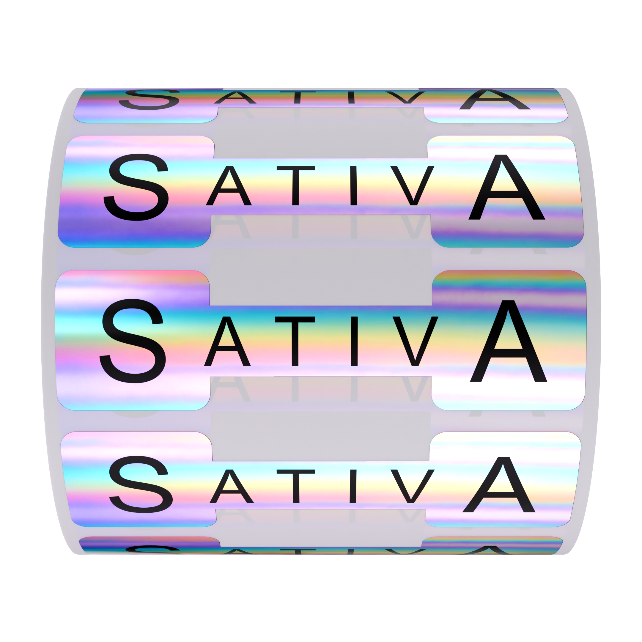 Holographic Silver Tamper Evident Universal Marijuana Strain Labels - Sativa (1,000 qty.)