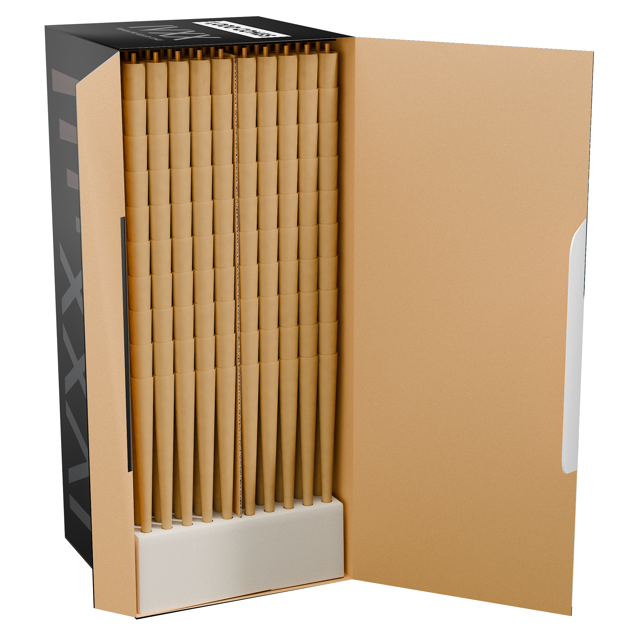 109mm IVXX Pure Pre-Rolled Paper Cones - Unbleached Brown [1,000 Cones per Box] - Dragon Chewer