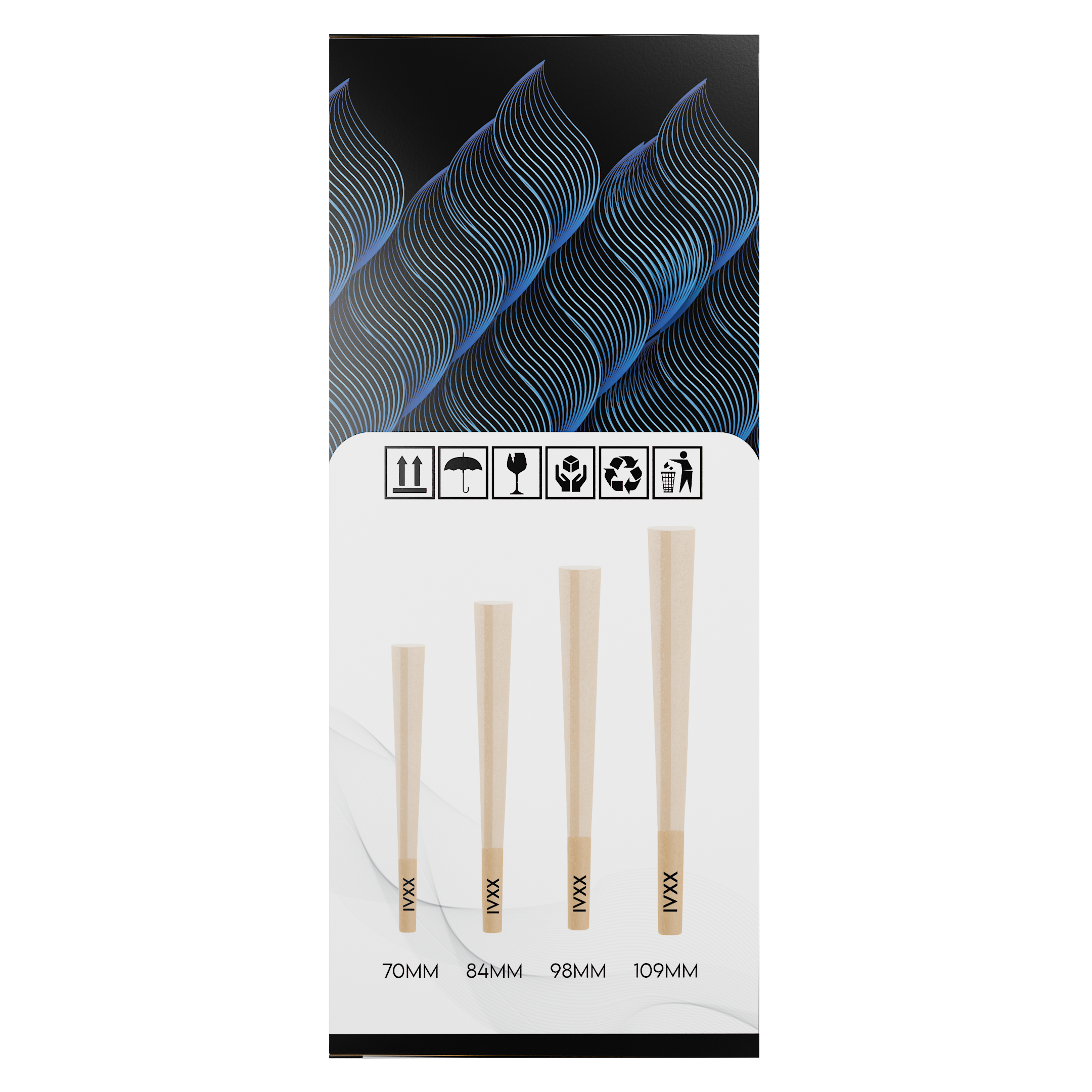 70mm IVXX Pure Pre-Rolled Paper Cones - Unbleached Brown [1,000 Cones per Box] - Dragon Chewer