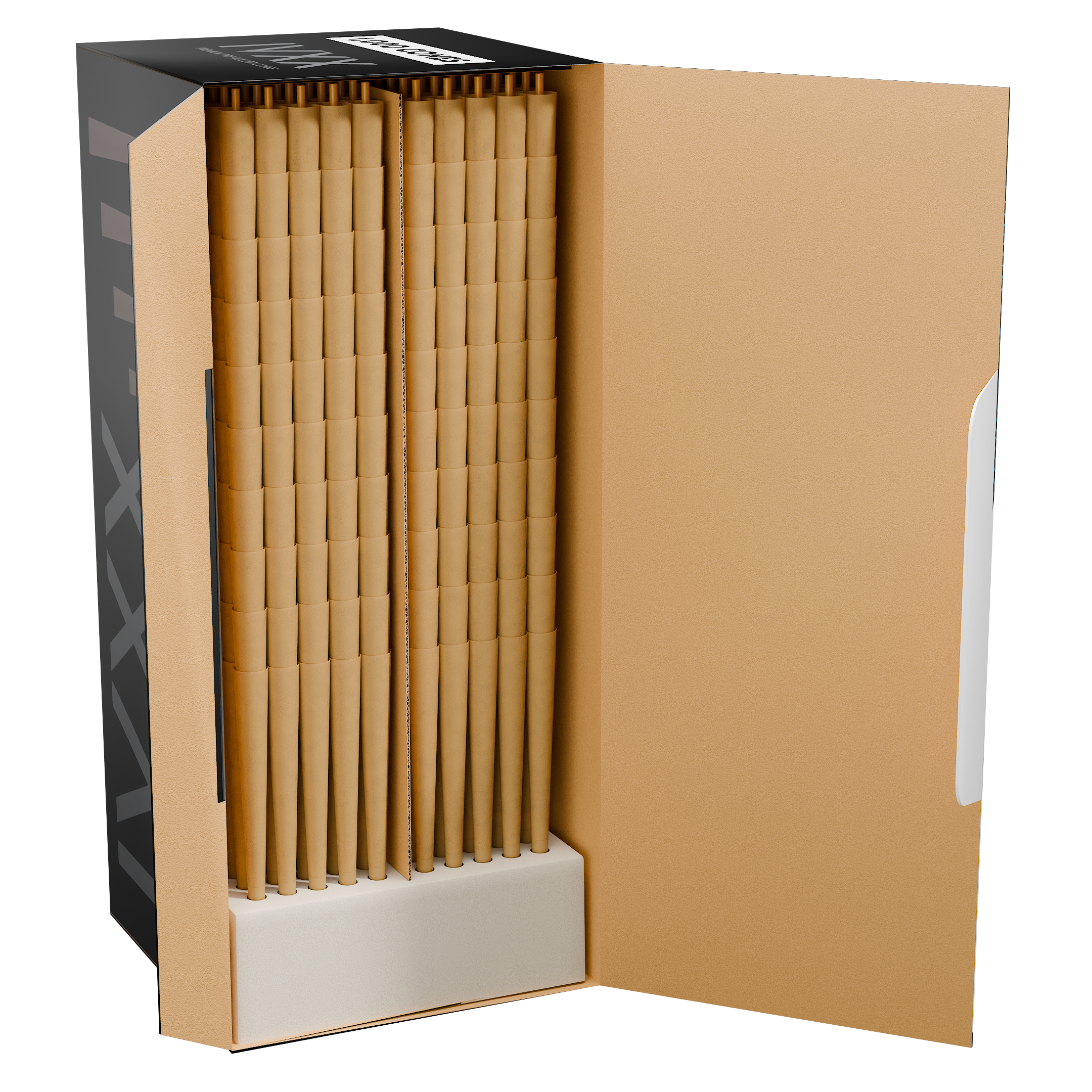 98mm IVXX Pure Pre-Rolled Paper Cones - Unbleached Brown [1,000 Cones per Box] - Dragon Chewer