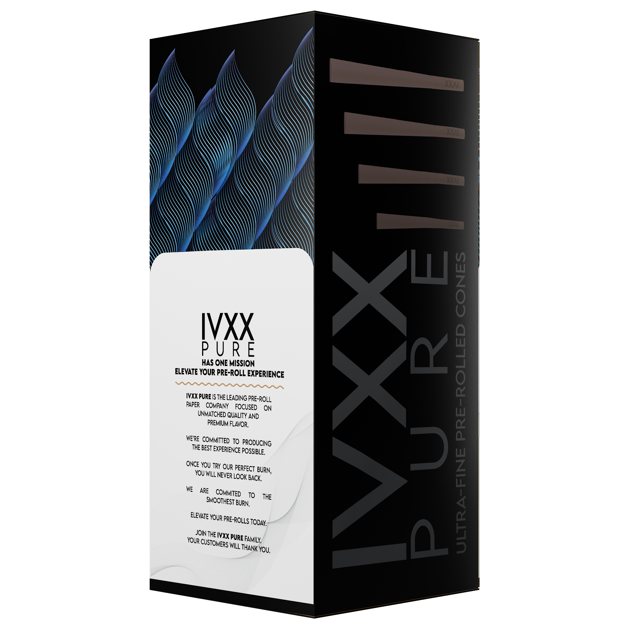 98mm IVXX Pure Pre-Rolled Paper Cones - Unbleached Brown [1,000 Cones per Box] - Dragon Chewer
