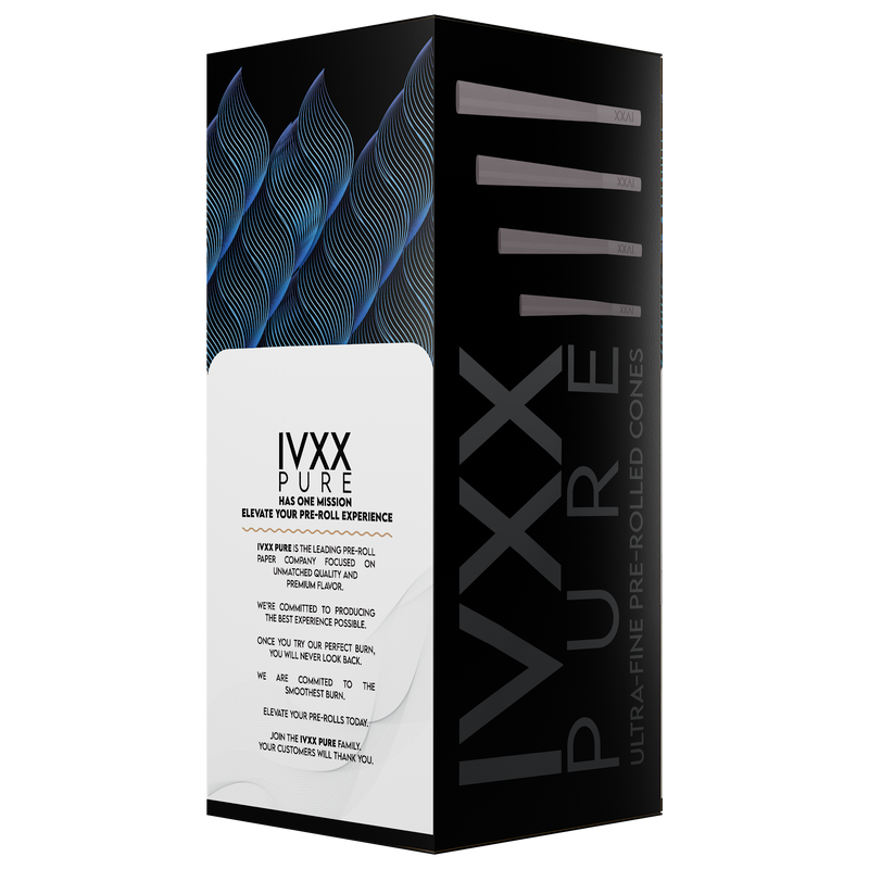 109mm IVXX Pure Pre-Rolled Paper Cones - Unbleached White [1,000 Cones per Box]