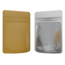 1/8th Ounce 3.5g CR Exit Bags Kraft / Clear - Tear Notch Mylar Bags - Child Resistant - (1,000 qty.) - Dragon Chewer