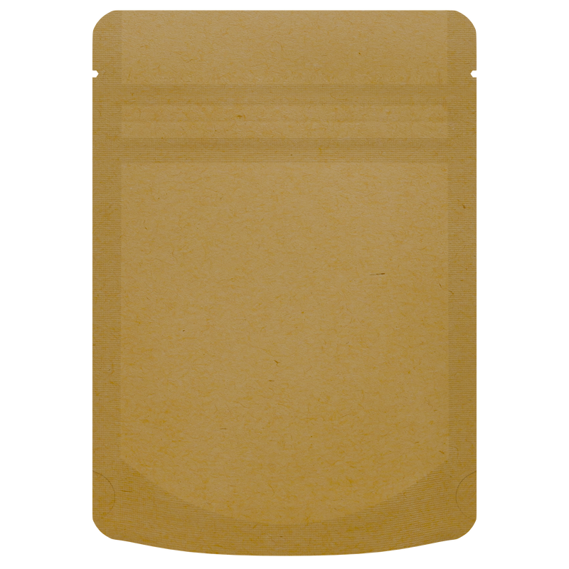 1/8th Ounce 3.5g CR Exit Bags Kraft / Kraft - Tear Notch Mylar Bags - Child Resistant - (1,000 qty.)