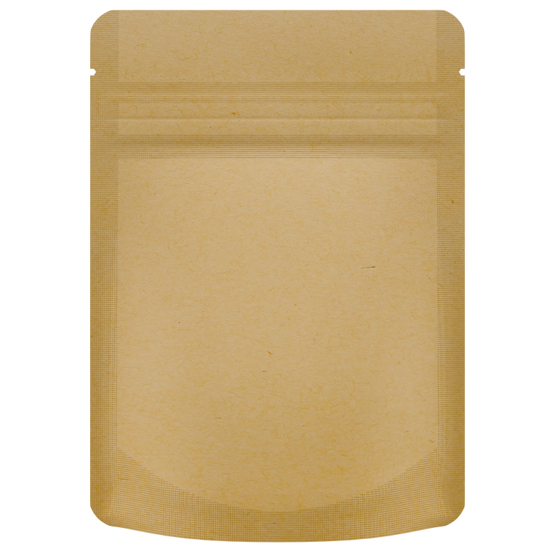 1/8th Ounce 3.5g CR Exit Bags Kraft / Kraft - Tear Notch Mylar Bags - Child Resistant - (1,000 qty.)