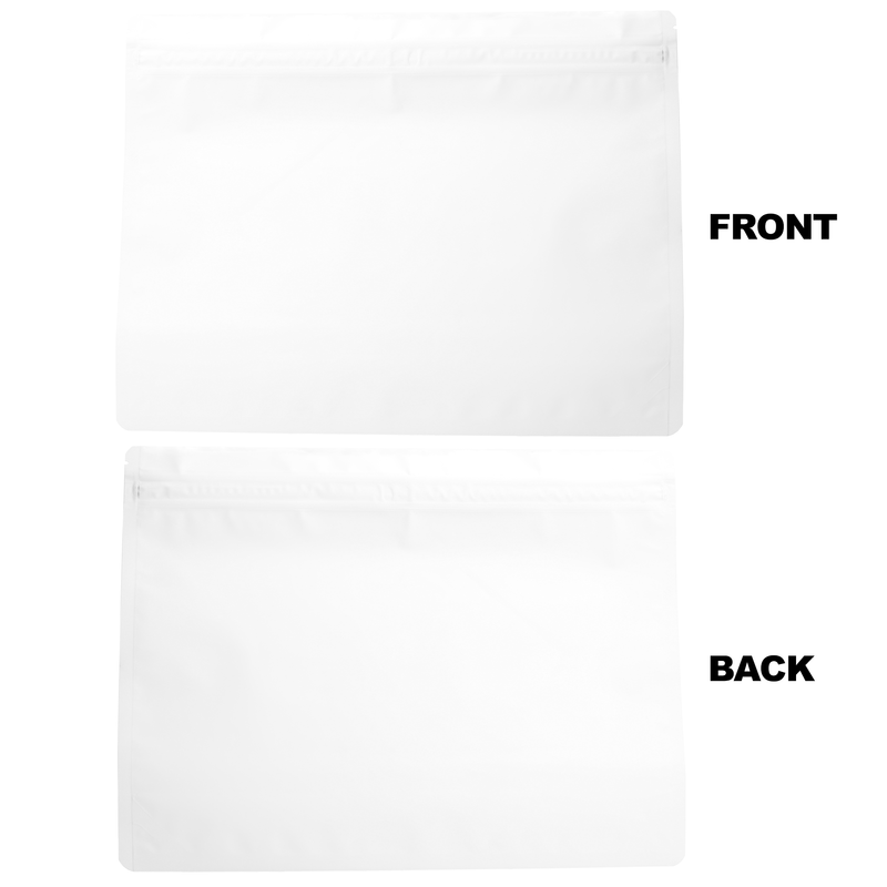 Large 12 x 9 CR Exit Bags Matte White Opaque Mylar Bags - Child Resistant - (50 qty.)