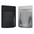 1/8th Ounce 3.5g CR Exit Bags Matte Black / Gloss Clear - Tear Notch Mylar Bags - Child Resistant - (1,000 qty.) - Dragon Chewer