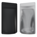 1/4th Ounce CR Exit Bags Matte Black / Gloss Clear - Tear Notch Mylar Bags - Child Resistant - (1,000 qty.) - Dragon Chewer