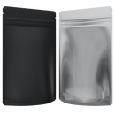 1/2 Ounce CR Exit Bags Matte Black / Gloss Clear - Tear Notch Mylar Bags - Child Resistant - (1,000 qty.) - Dragon Chewer