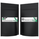 1/4 Ounce Matte Black & Matte Black Mylar Bags + Labels - (100 qty.) - Dragon Chewer