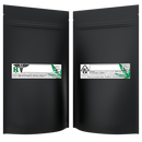 1/2 Ounce Matte Black & Matte Black Mylar Bags + Labels - (100 qty.) - Dragon Chewer