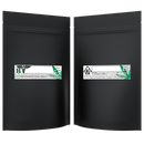 1 Ounce Matte Black & Matte Black Mylar Bags + Labels - (100 qty.) - Dragon Chewer